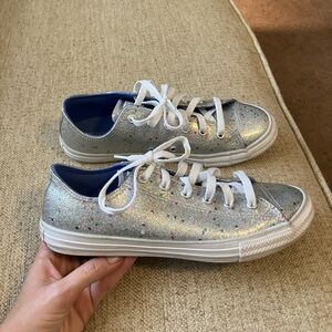 Converse all stars silver glitter sparkle sneakers